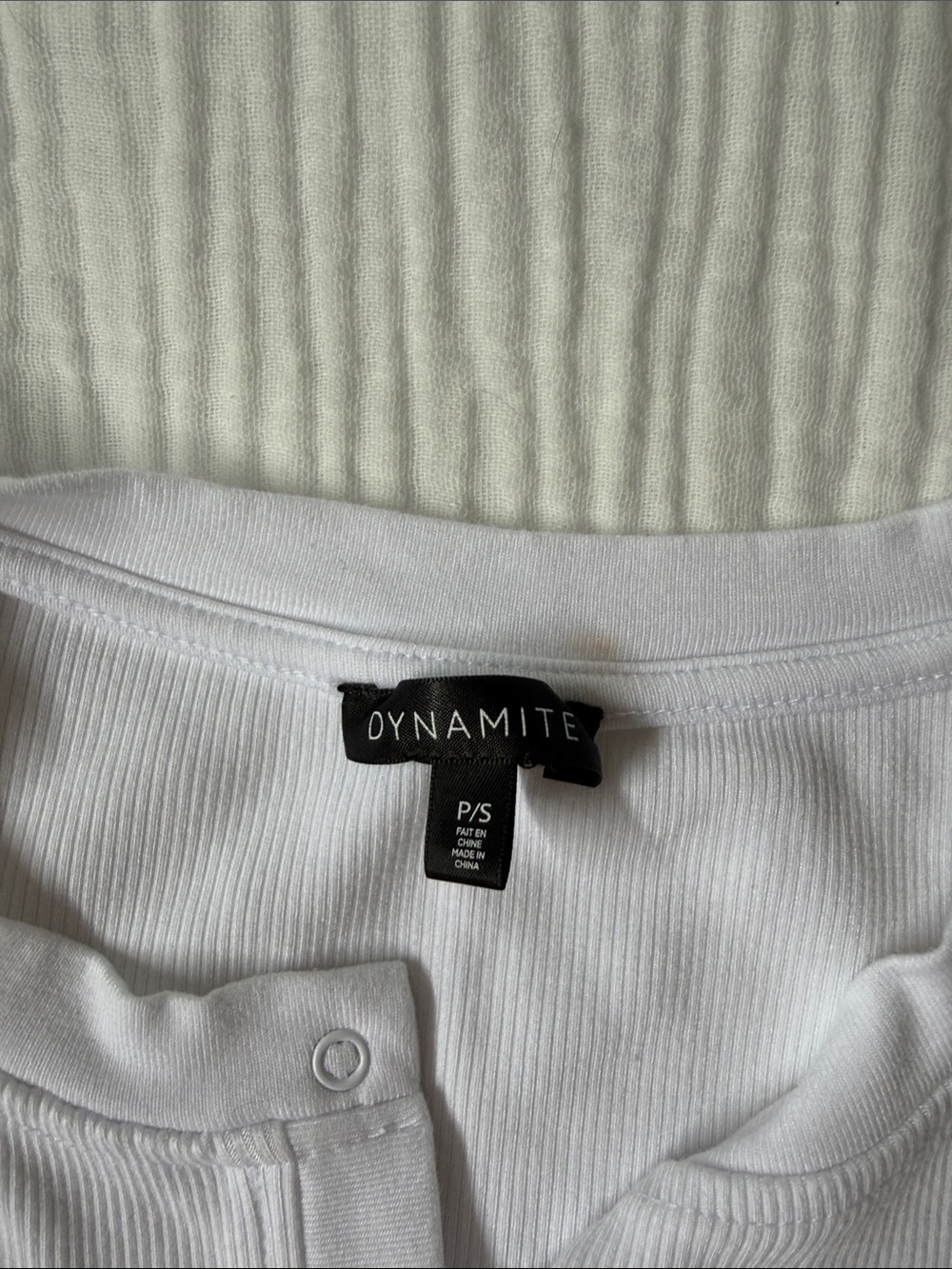 Dynamite White Button-Front Ribbed Tank - Picture 2 of 3